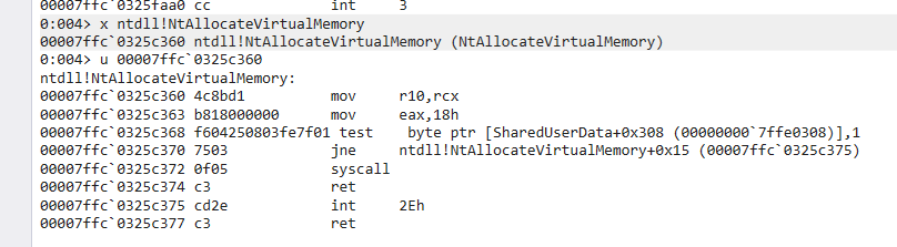 NtAllocateVirtualMemory Unassembled