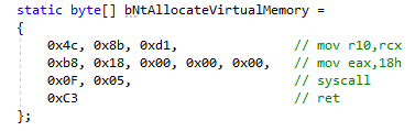 NtAllocateVirtualMemory Assembly