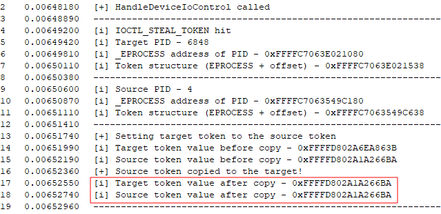 Copy Token Debug View